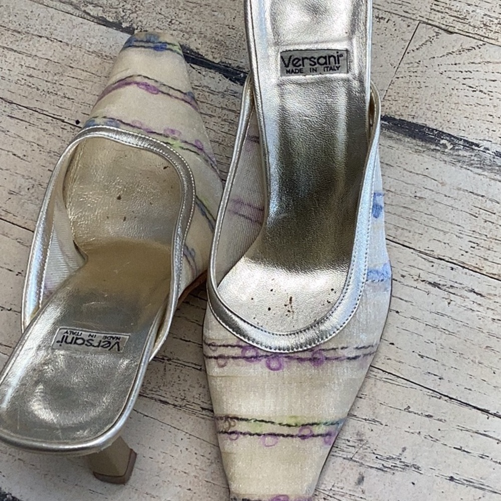 Versani Made in Italy Kitten Heel Mules – Size 5.5 B - Picture 6 of 9